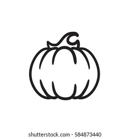 Pumpkin vector sketch icon isolated on background. Hand drawn Pumpkin icon. Pumpkin sketch icon for infographic, website or app.