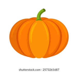 pumpkin vegetable for cooking meals. A bright element. Hand drawn Trendy flat style isolated for design. Vector illustration