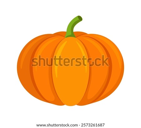 pumpkin vegetable for cooking meals. A bright element. Hand drawn Trendy flat style isolated for design. Vector illustration