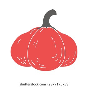 Pumpkin Vegetable Decorated Vector Illustration