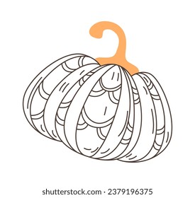 Pumpkin Vegetable Decorated Vector Illustration