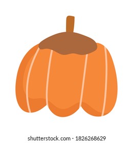 pumpkin vegetable fresh harvest isolated icon design vector illustration