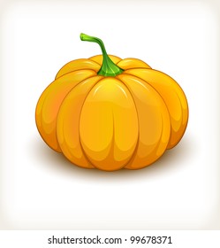 Pumpkin vegetable in a glossy style on white background