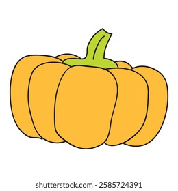 pumpkin vegetable icon image vector illustration design  yellow and orange