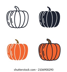 pumpkin vegetable icon symbol template for graphic and web design collection logo vector illustration