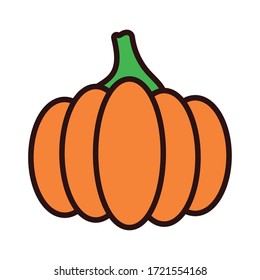 pumpkin vegetable line and fill style vector illustration design