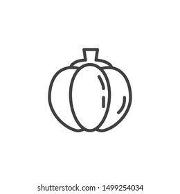 Pumpkin vegetable line icon. linear style sign for mobile concept and web design. Pumpkin outline vector icon. Symbol, logo illustration. Vector graphics