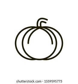 pumpkin vegetable rural agriculture thick line vector illustration