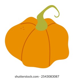 Abóbora. Alimentos de legumes. Outono, outono, Ação de Graças e Decoração de Halloween. Desenho de mão ilustração cartoon vetor isolado no fundo branco.