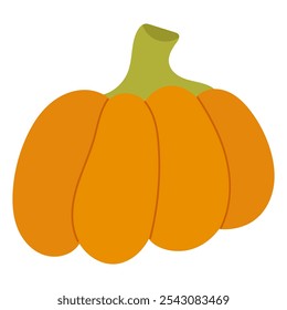 Abóbora. Alimentos de legumes. Outono, outono, Ação de Graças e Decoração de Halloween. Desenho de mão ilustração cartoon vetor isolado no fundo branco.