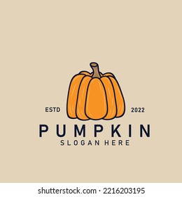 Pumpkin vintage logo, icon and symbol, vector illustration design