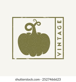 Pumpkin vintage style. Green pumpkin on grunge background