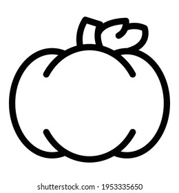 Pumpkin vitamin icon. Outline pumpkin vitamin vector icon for web design isolated on white background