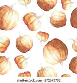 pumpkin watercolor pattern
