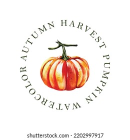 Pumpkin watercolor vector illustration design great for cards, banners, headers, party posters or decorate your artwork.