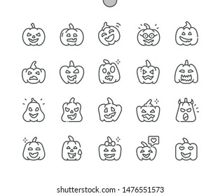 Pumpkin Well-crafted Pixel Perfect Vector Thin Line Icons 30 2x Grid for Web Graphics and Apps. Simple Minimal Pictogram