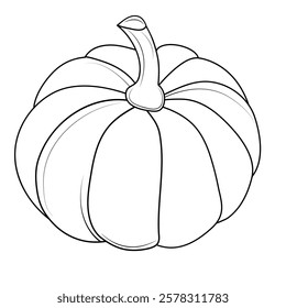 A Pumpkin with white background and line art
