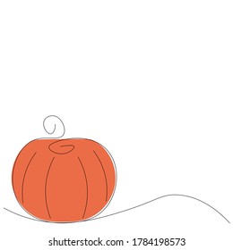 Pumpkin white background line drawing vector illustration