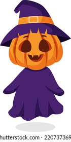 Pumpkin Witch Character Design Illustration