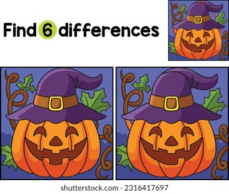 Pumpkin Witch Halloween Find The Differences