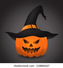 Pumpkin in a witch hat. Eps 10.