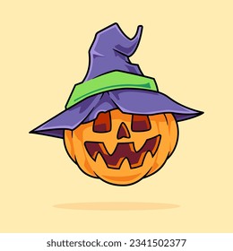Pumpkin with witch hat, Jack O Lantern Witch Hat