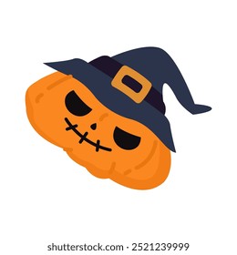 Abóbora com chapéu de bruxa para Jack o Lantern