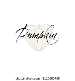 Pumpkin word on background illustration. Fruit web element, Isolated Vector.