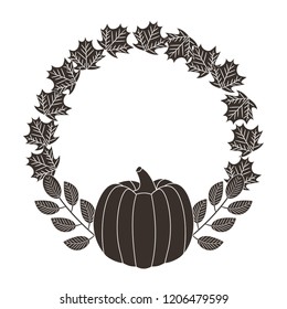 pumpkin wreath nature leaves decoration