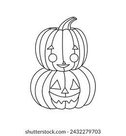 Pumpking single continuous one line out line vector art  drawing  and tattoo design
