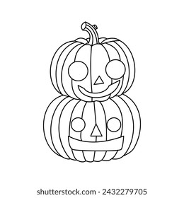 Pumpking single continuous one line out line vector art  drawing  and tattoo design
