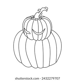 Pumpking single continuous one line out line vector art  drawing  and tattoo design
