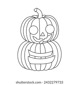 Pumpking single continuous one line out line vector art  drawing  and tattoo design
