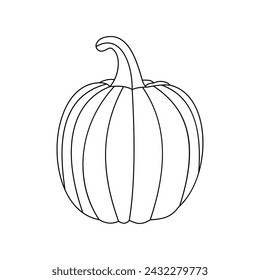 Pumpking single continuous one line out line vector art  drawing  and tattoo design
