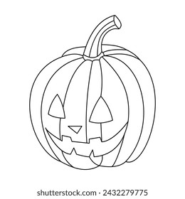 Pumpking single continuous one line out line vector art  drawing  and tattoo design
