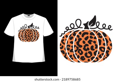 Camiseta De Decoración De Halloween, Leopardo De Calabaza, Buena Para Ropa, Tarjeta De Saludo, Cartel Y Diseño De Mug.