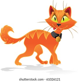 Pumpkin-orange Halloween cat