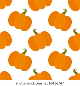 Pumpkins autumn surface seamless pattern. Vector illustration.