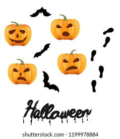 pumpkins and bats to illustrate Halloween