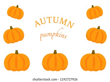 Pumpkins border background. Vector illustration