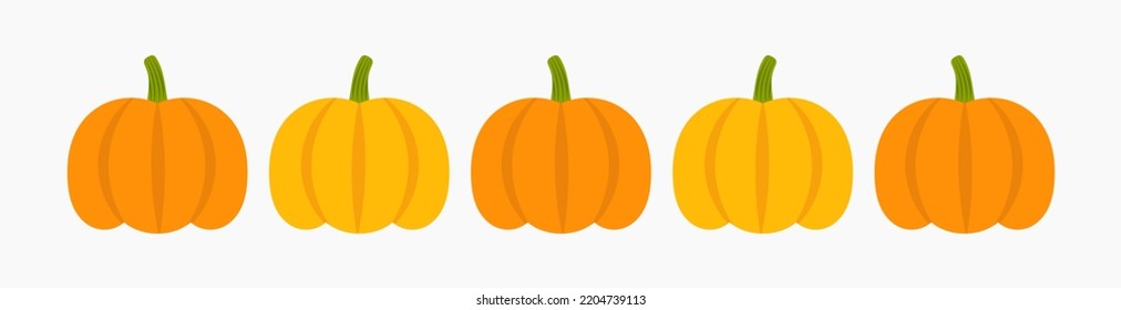 Borde de calabazas aisladas sobre fondo blanco. Ilustración vectorial.