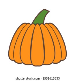 Pumpkins color icon  isolated on white background. Elements for your design works. Symbol of Halloween and Thanksgiving Day. Vector illustration.