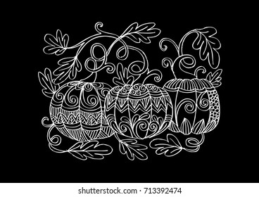 Pumpkins with decorative style.