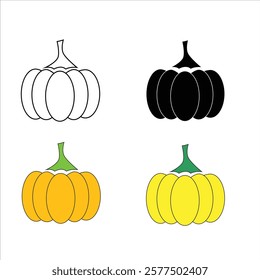 pumpkins in different colors hallow concept 