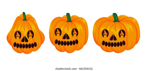 Pumpkins of different shapes for Halloween