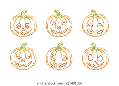 Pumpkins drawing for Halloween 