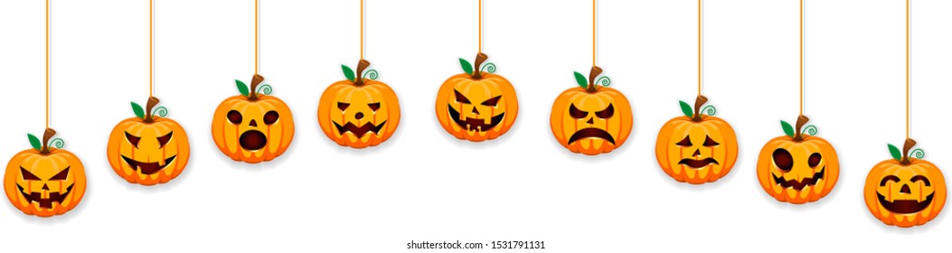 Pumpkins Elements hanging Scary Spooky design vector illustration eps10 