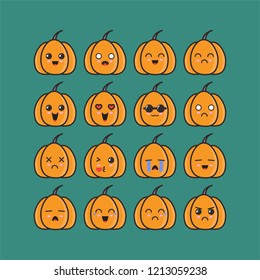 Pumpkins emoticon set