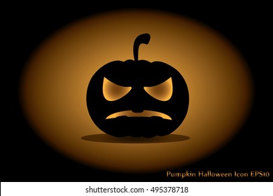 Pumpkins Face Icon. Happy Halloween Silhouette vector.illustration.eps10
