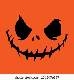 Pumpkins faces silhouettes. The Black Halloween holiday pumpkin face. Template with variety of eyes, mouths and noses for cut out jack o lantern. Vector illustration